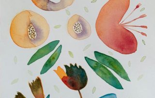 20. INÉS CALDERÓN @inescalzam, Flowers dance, 2021. Acuarela s/papel 32,5x23 cm.