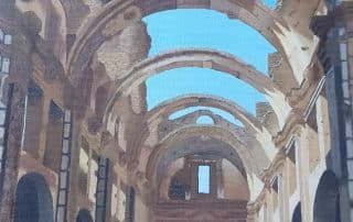 Pintura al óleo del pueblo aragonés de Belchite