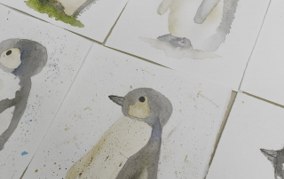 🐧🎨 Pingüinos en acuarela 🎨🐧