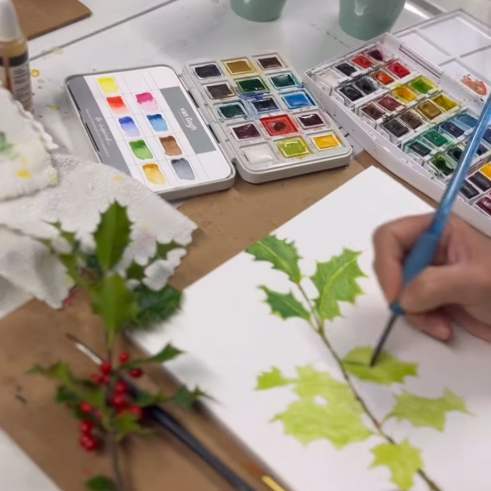 ¡Una tarde mágica en el Taller de Acuarela de Navidad con la maravillosa Perla Igual @perlaigualde ✨!