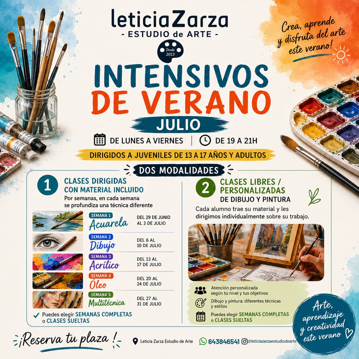 🌟 ¡Ya están aquí los Intensivos de Verano de Leticia Zarza! 🎨☀️
